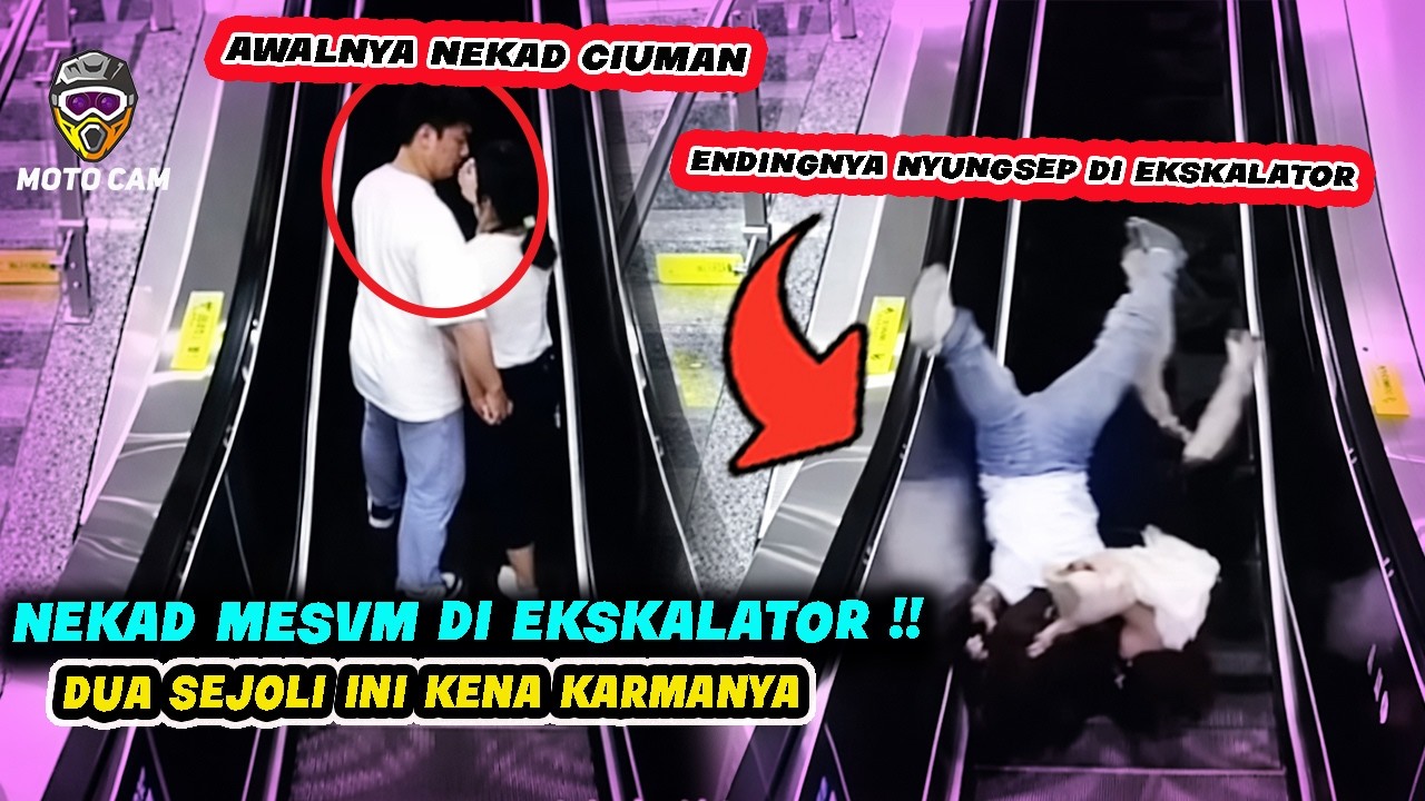 GAK TAHU MALU‼️ Pasangan Ini Bir4hi di Ekskalator Endingnya Dapat Petaka