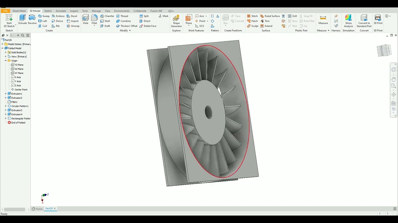 Autodesk Inventor Design a Simple Computer Fan