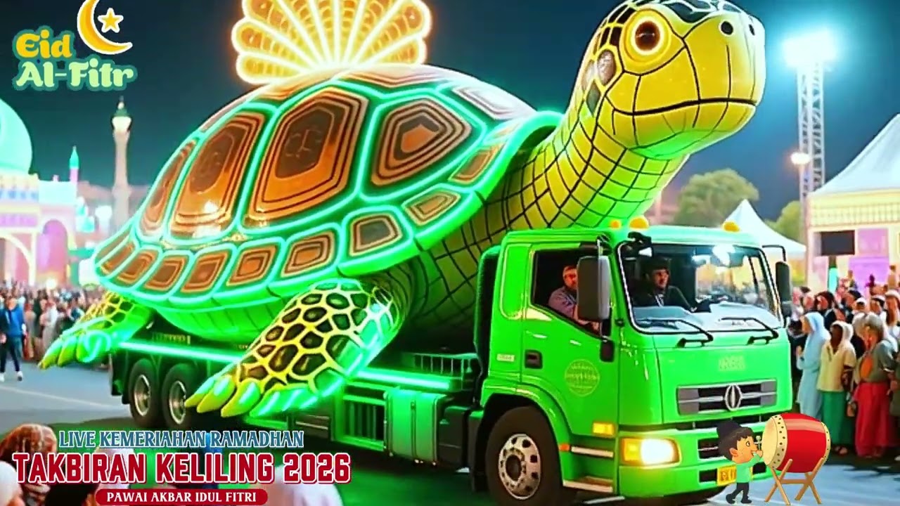 Takbiran Malam Idul Fitri 2026 🌙🎇 | Truk Hias Animasi, Pawai Takbir & Lebaran Meriah sekali