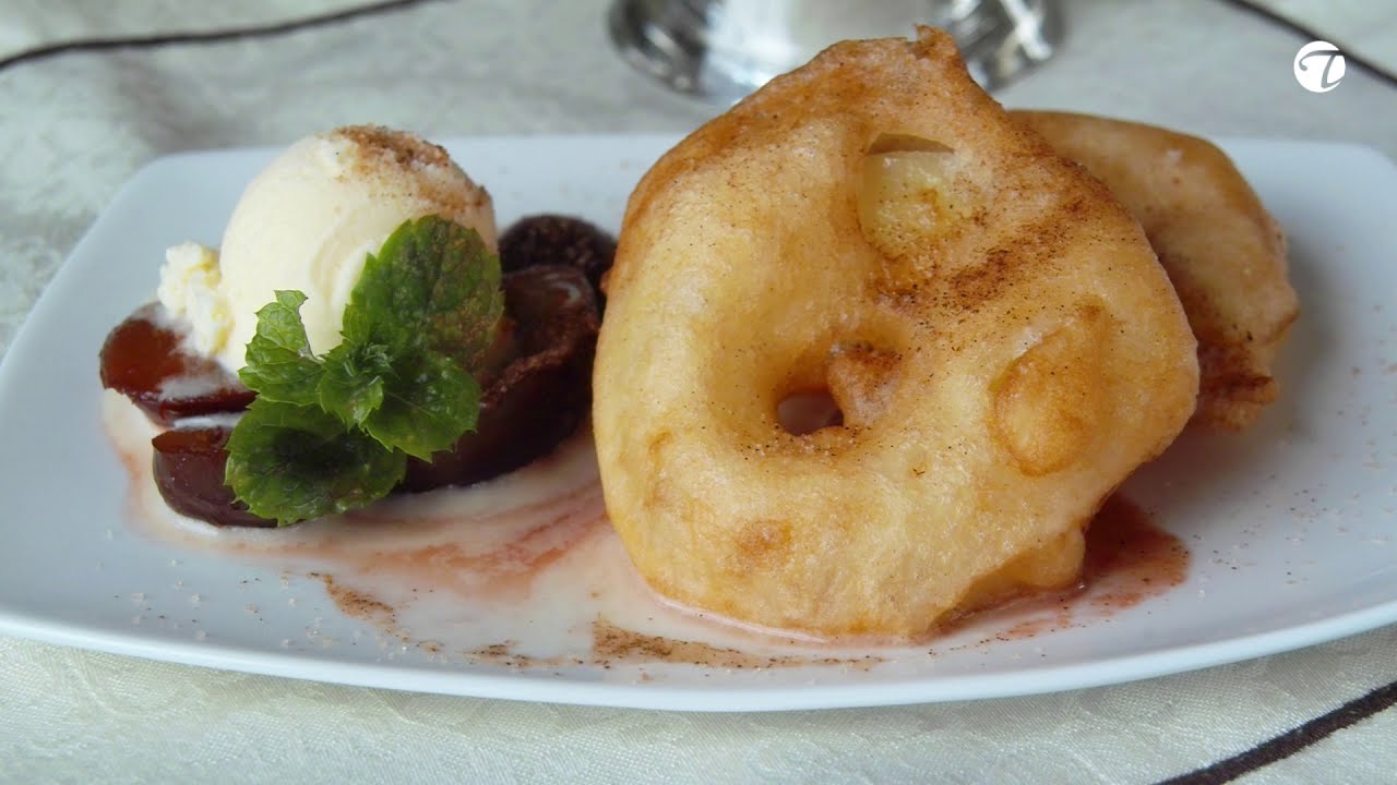 Apfelringe frittieren, so gelingt es Dir! Beignets de pommes im Bierteig und Portweinpflaumen