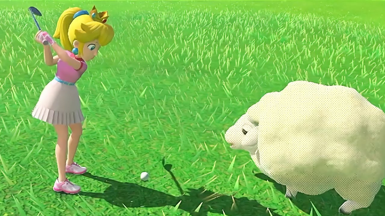 Mario Golf Super Rush Peach vs Mario vs Luigi in Bonny Greens