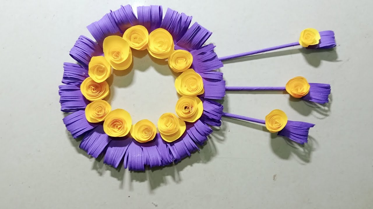 Sirf Paper Se Banaya Beautiful Wall Hanging 😍 | Easy Paper Flower Craft