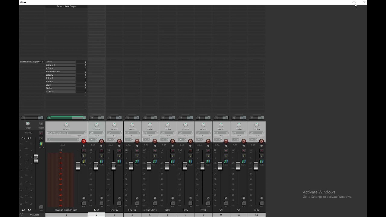 Reaper - Adding a Reason Rack Plug-In and Assigning Drums To Their Own Channels