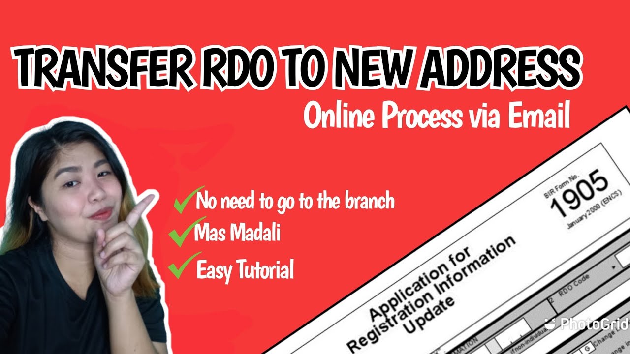 Transfer to New RDO | Email Request Process 2022 | BIR 1905 form and Valid IDs lang | Andrei Chua