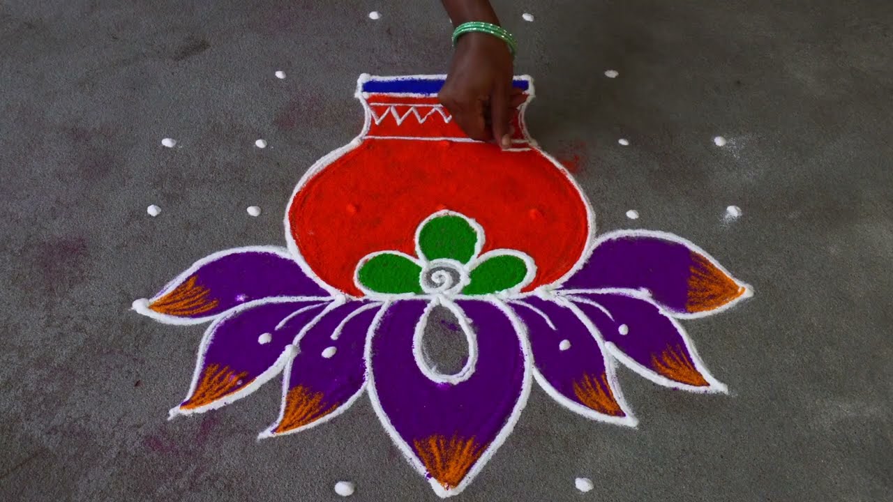 Sankranthi muggulu || pongal kolam || festival rangolis ||