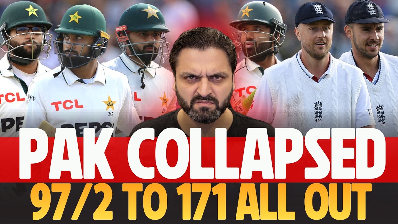 Pakistan COLLAPSED 97/2 to 171/10 | Pak vs England 1st Test