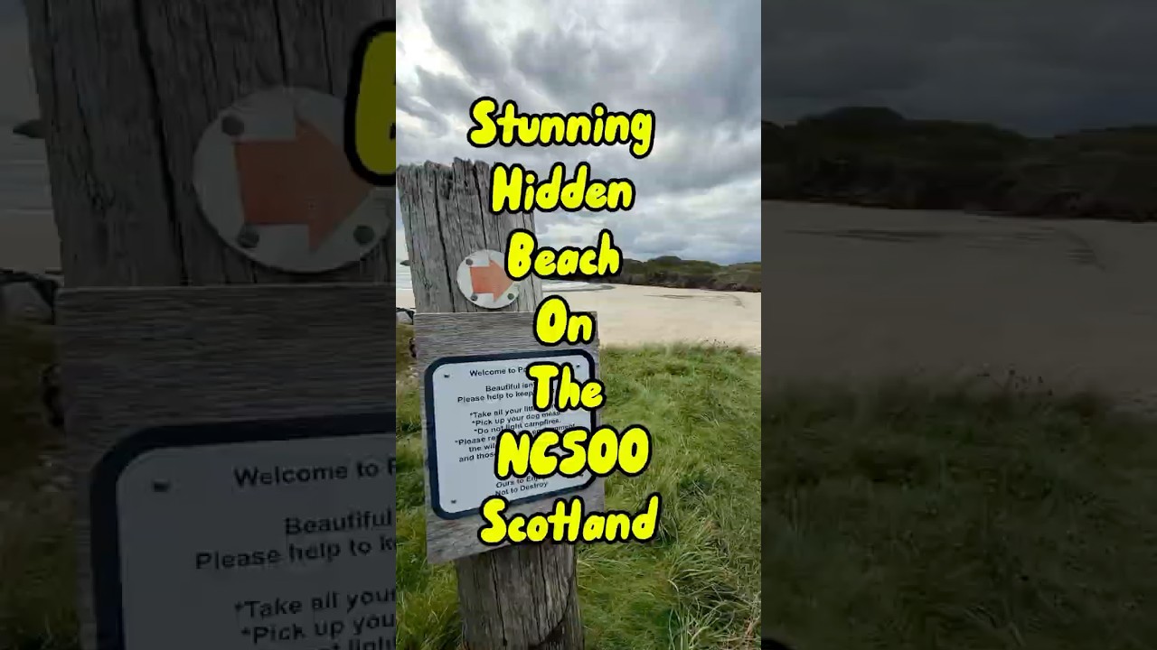Stunning hidden beach NC500 Scotland #nc500 #automobile #scotland #hiking #mountains#travel #explore