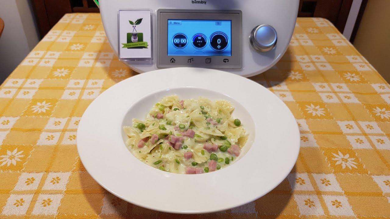 Farfalle risottate con panna prosciutto e piselli per bimby TM7 TM6 TM5 TM31