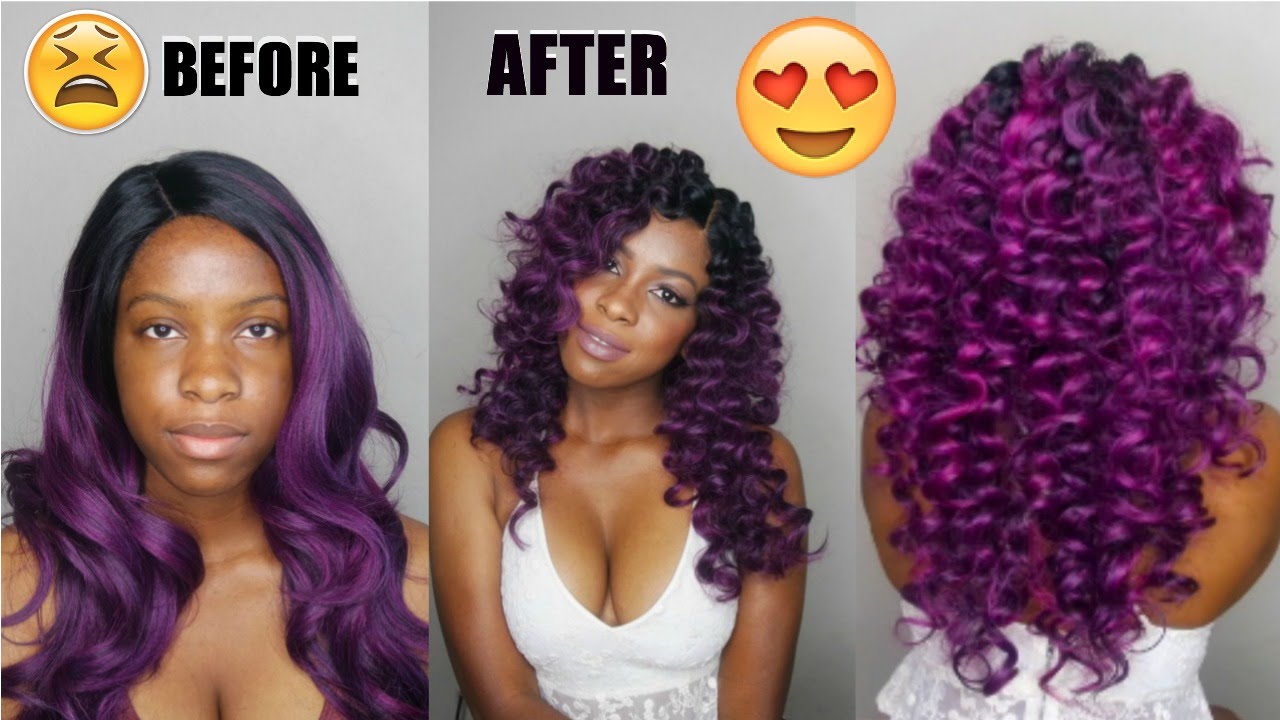 HOW TO CURL SYNTHETIC HAIR |WIG TRANSFORMATION|