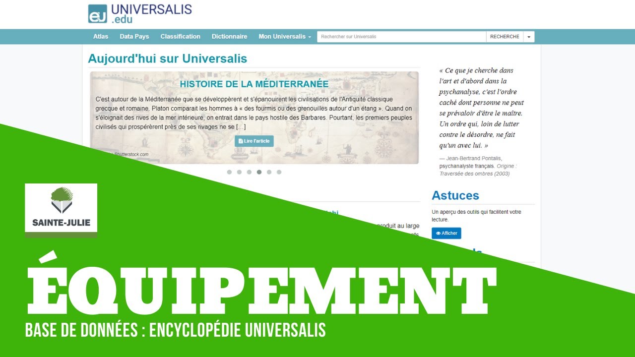 Présentation de la base de données Encyclopédie Universalis