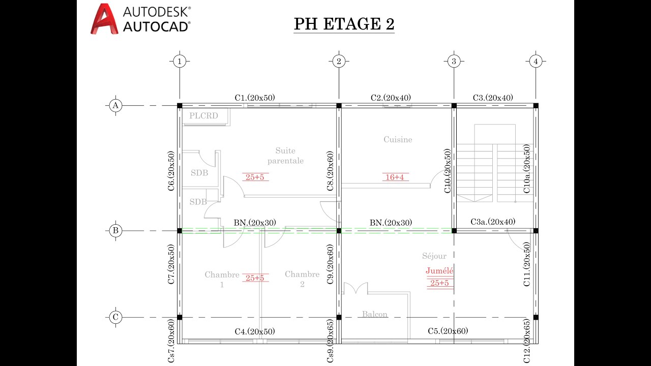 AUTOCAD : plan de coffrage - astuce et efficacité