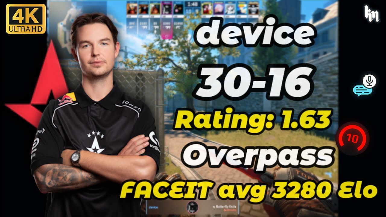 device (30-16) avg 3280 Elo (Overpass) | Dec 15, 2025 #cs2 #astralis #device #100t