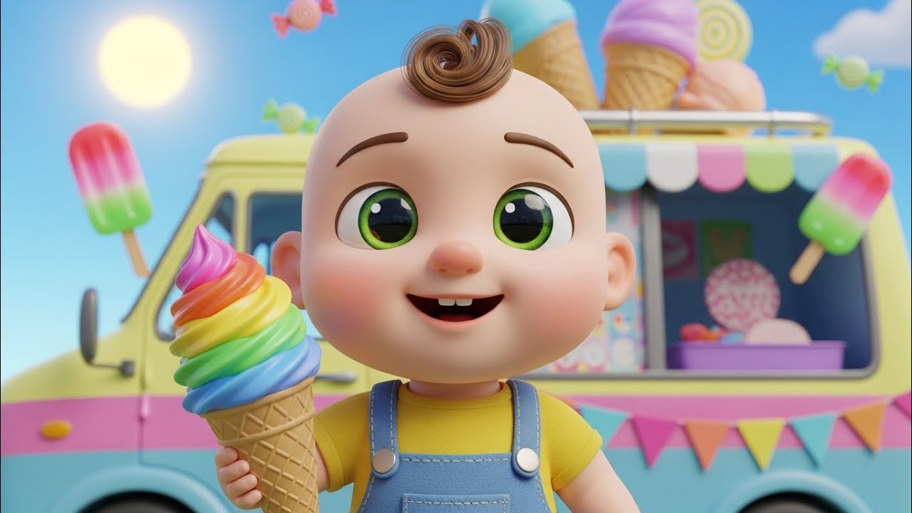 Ice Cream Truck Song 🍦 | Learn Colors with Cute Baby | Fun Nursery Rhyme for Kids