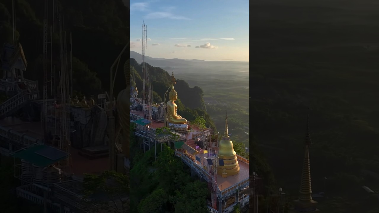 Hiking 1290 Stairs To See Sunrise ⛰️ (Tiger Cave Temple Golden Buddha Thailand)