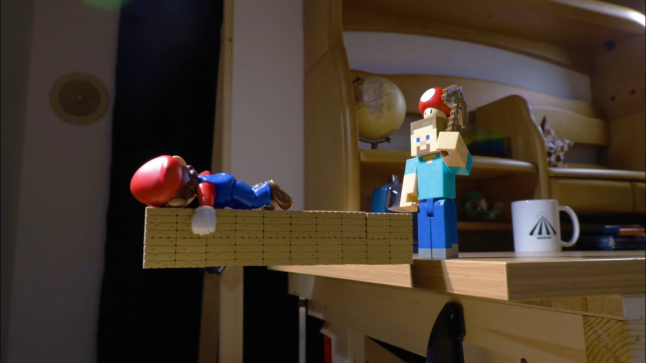 Stop Motion- Minecraft Steve Teasing Super Mario | Minecraft
