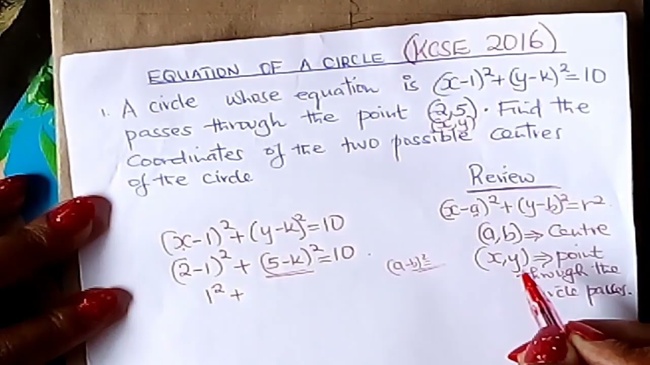 Equation of a circle