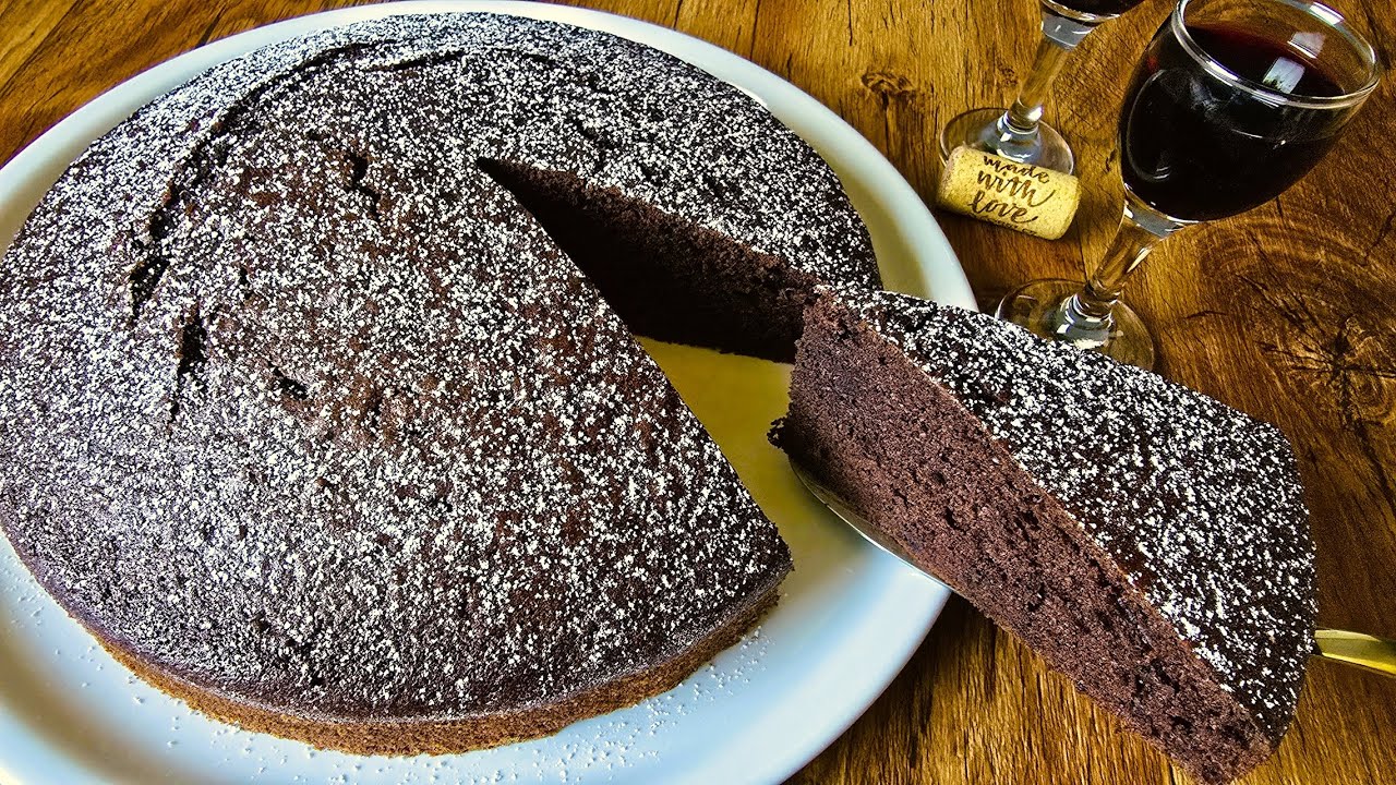 Быстрый и влажный шоколадный торт с красным вином 🍷🍫 Простой и надежный рецепт шоколадного торта