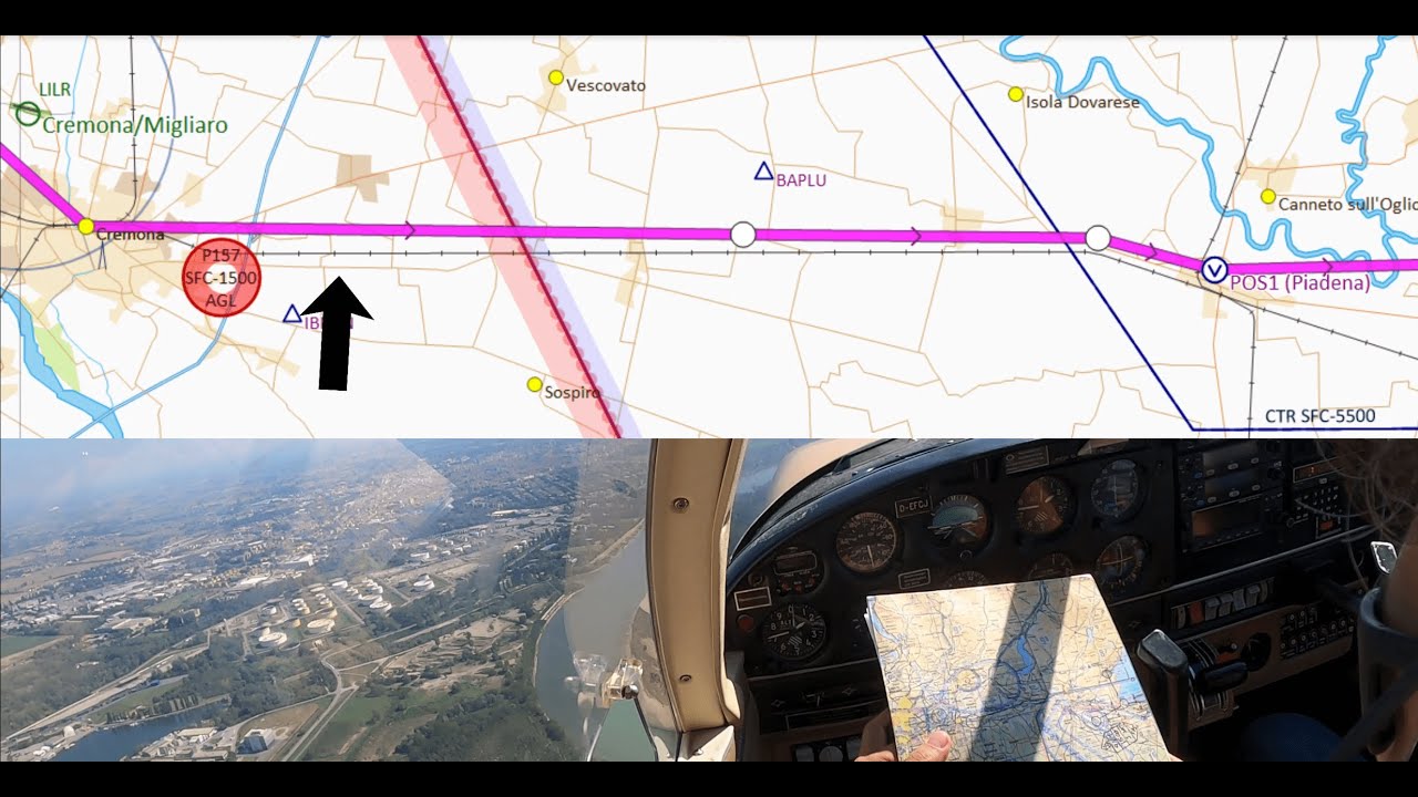 Corso PPL - settima missione: NAVIGAZIONE a VISTA (no GPS). Oltre 400km di volo.