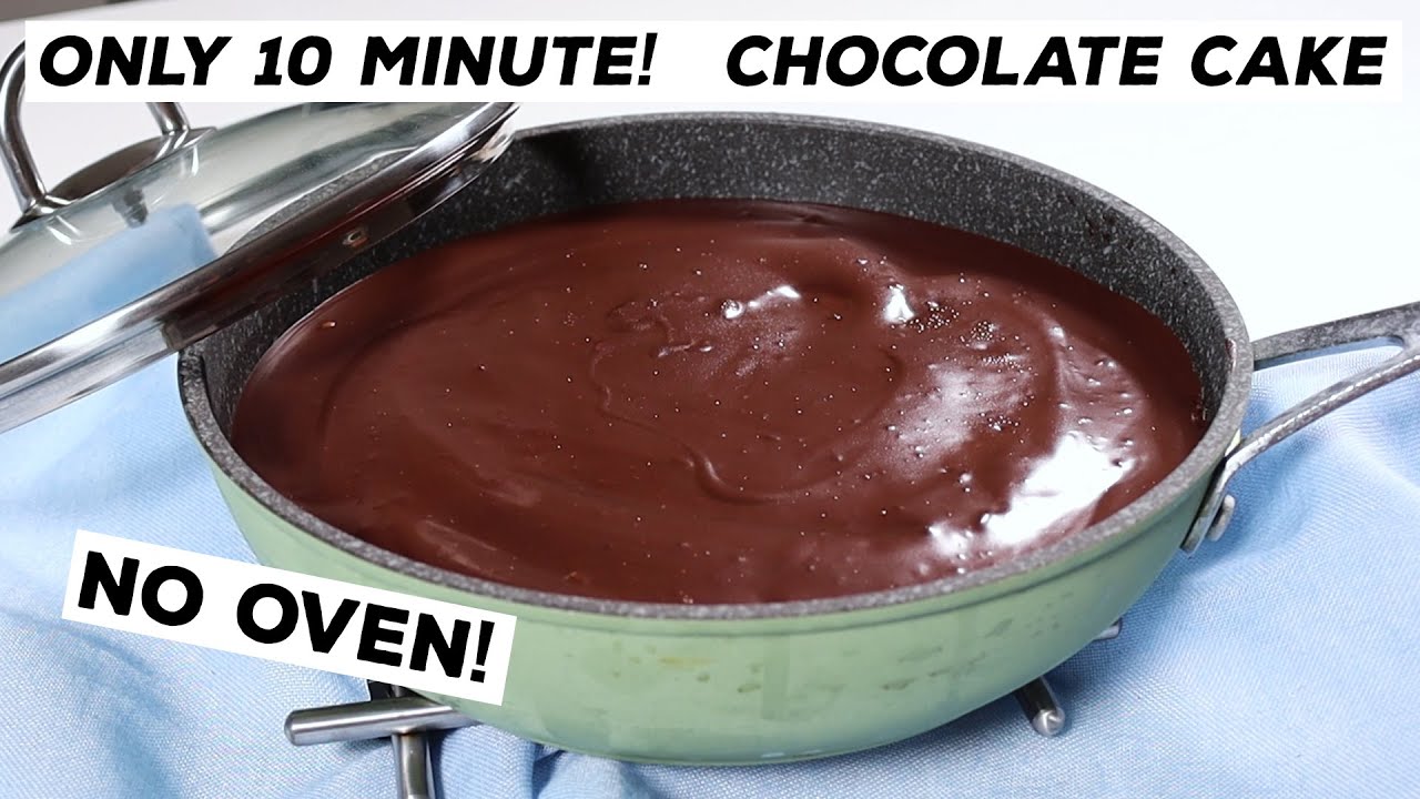 Only 10 Minute! CHOCOLATE CAKE in Frying Pan! Moist Chocolate Cake Recipe NO Oven!