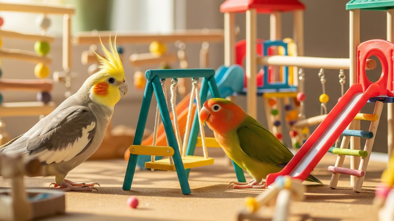 parco giochi per pappagalli fai da te