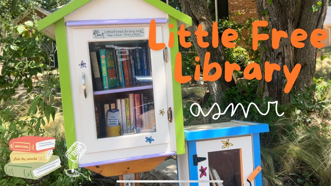 ASMR little free library vlog and book unhaul (come on an adventure!)