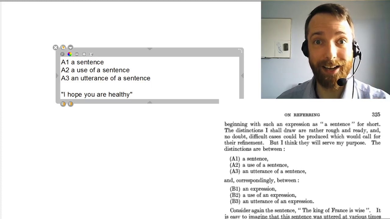 PHL2026: Strawson - sentence, use, utterance