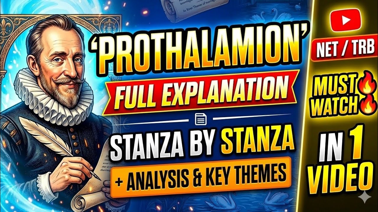 Edmund Spenser Prothalamion Explained | Stanza by Stanza | Exam Notes (TRB/NET)