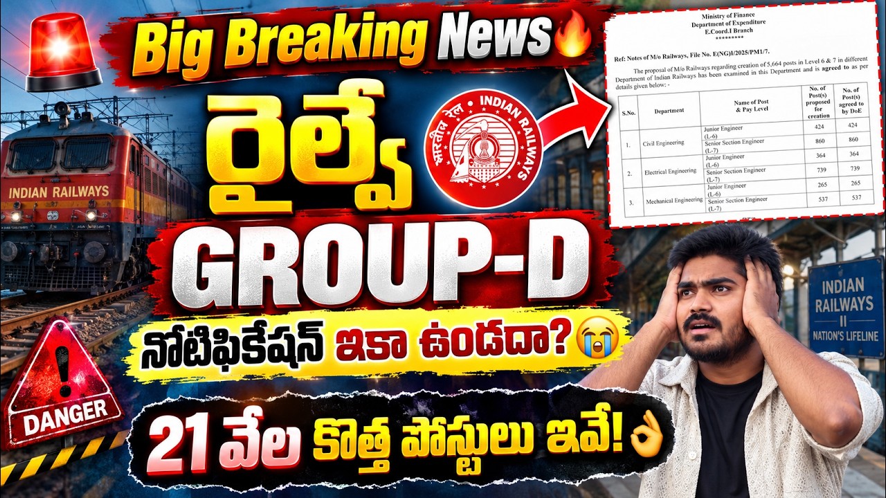 🚨Big Breaking News 🔥|| RRB GROUP-D కొత్త నోటిఫికేషన్ ఉండదా?😭|| 21 వేల కొత్త పోస్టులు?💯|| #rrbgroupd 
