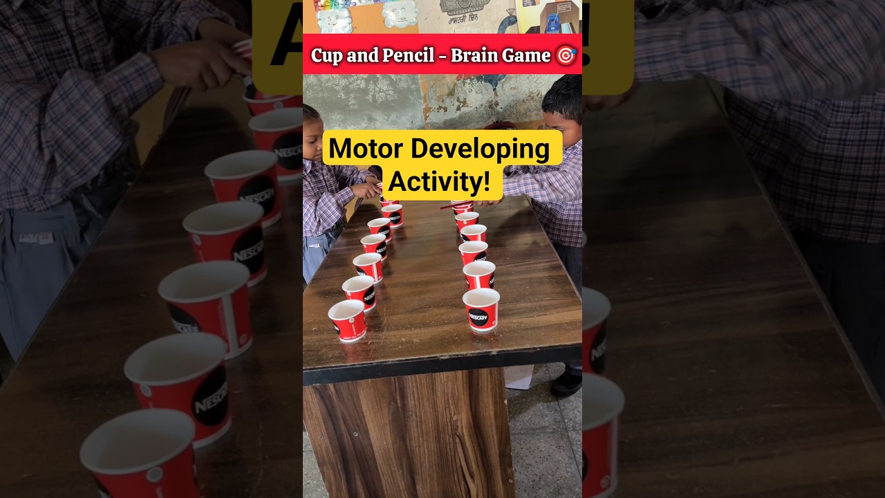 🧠 Cup Stacking with Pencils | Brain & Motor Skills Activity 🎯