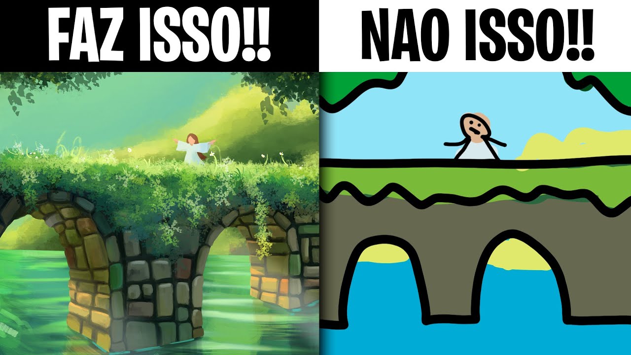 🔥 COMO DESENHAR CENÁRIOS/BACKGROUNDS INCRÍVEIS!!! (FÁCIL)
