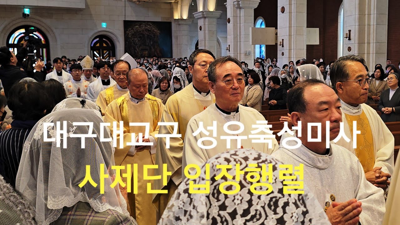 천주교대구대교구 성유축성미사와 금경축 사제단 입장 2025. 4.17 주교좌 범어대성당  #천주교대구대교구 #성유축성미사 #금경축 #천광성 #장정식 #이판석 #범어대성당