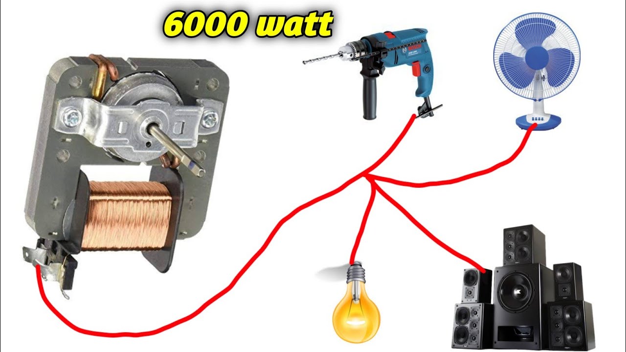 How to make 220v electric generator from a microwave transformer | 6000 watt powerful generator