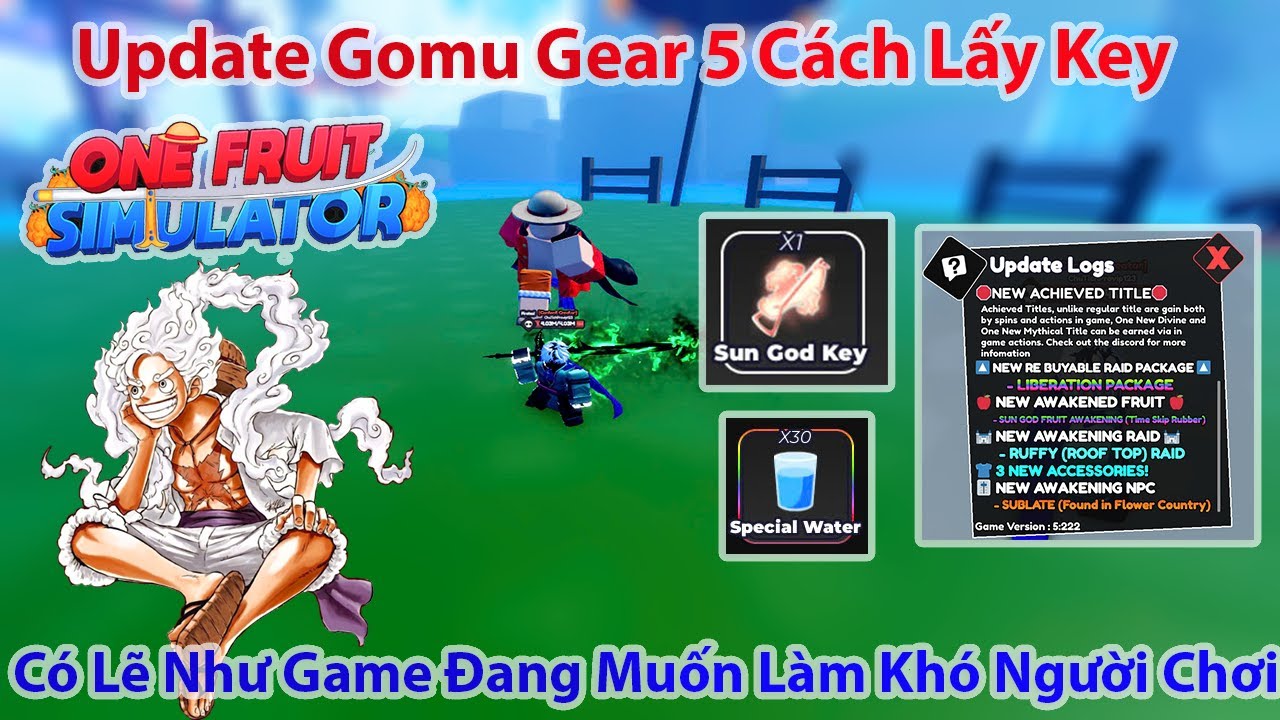 One Fruit - Update Gomu Gear 5 Cách Lấy Key Và Có Lẽ Như Game Đang Muốn Làm Khó Người Chơi | Roblox