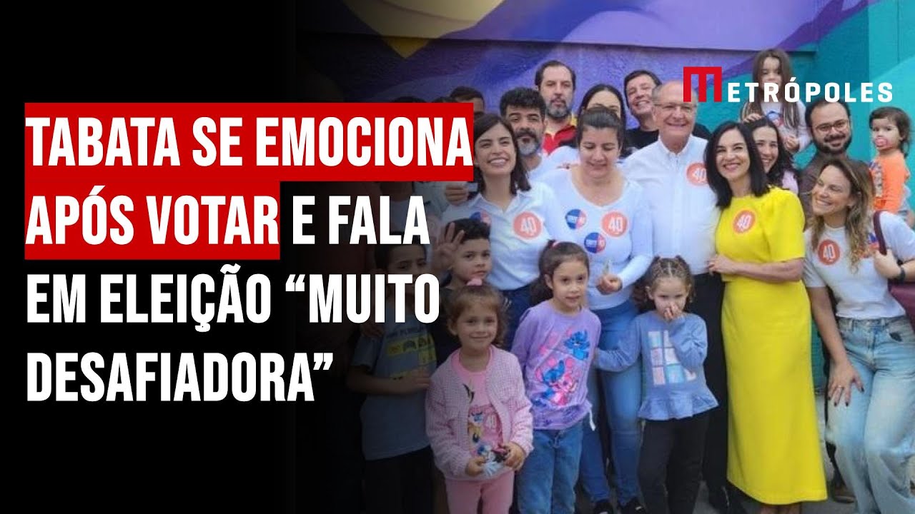 Tabata se emociona após votar e fala em eleição “muito desafiadora”