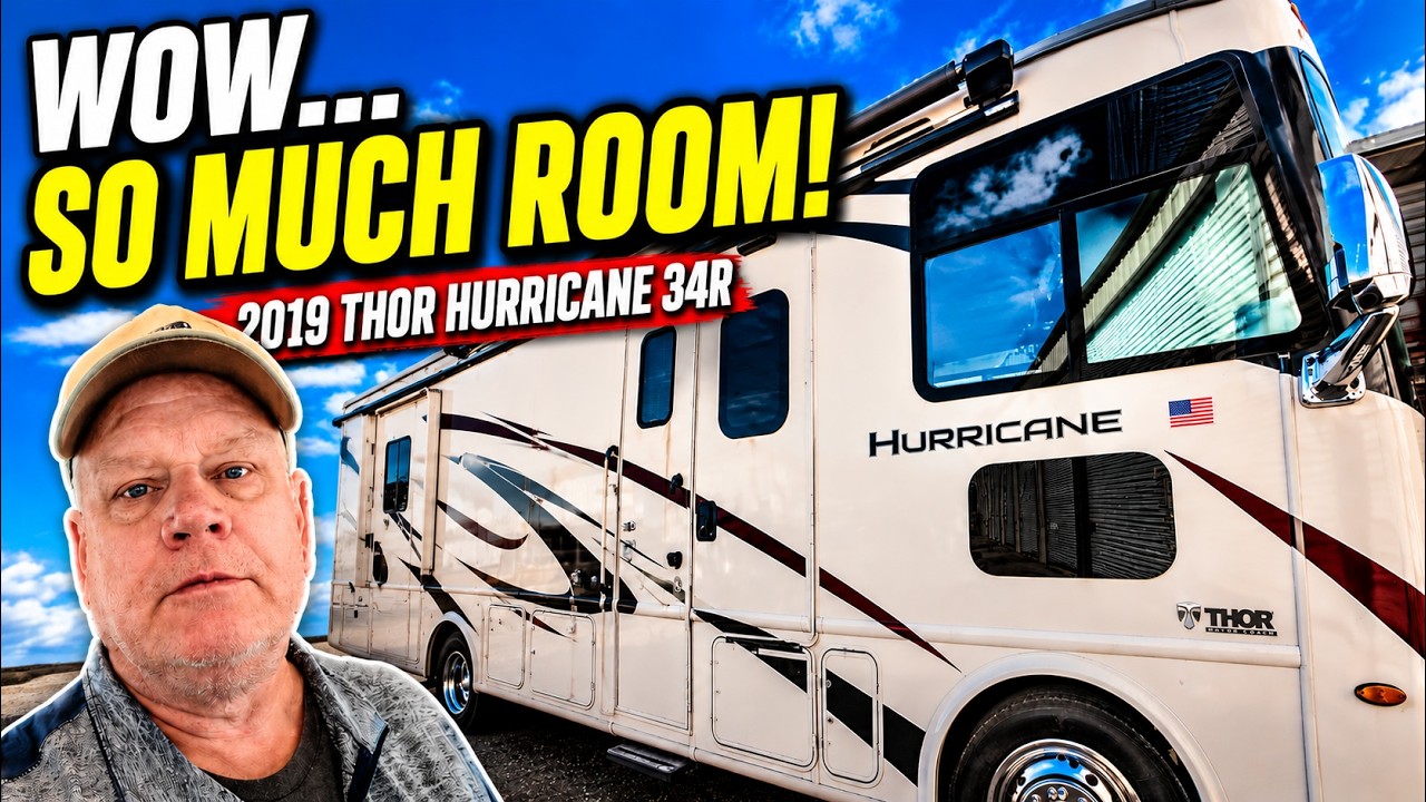Big Space! RV Tour of our 2019 Thor Hurricane 34R