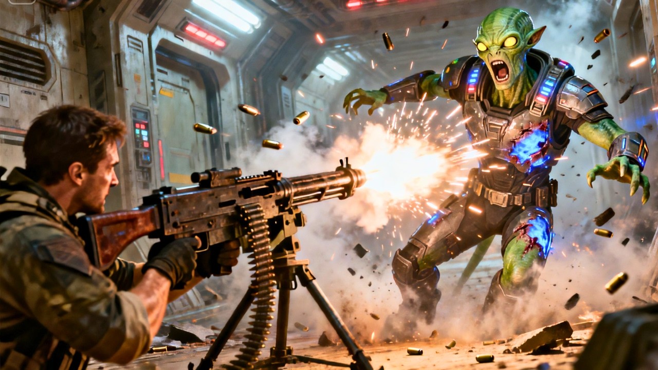 He Laughed at Human Old Tech… Until the Heavy Machine Gun Spoke