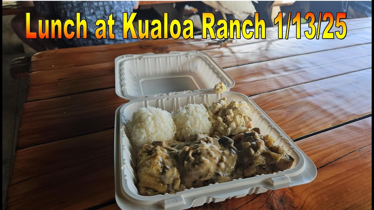 [4K] Lunch at Kualoa Ranch on 1/13/25 in Kaneohe #hawaiifood #hawaiifoodreviews #farmersmarkethawaii