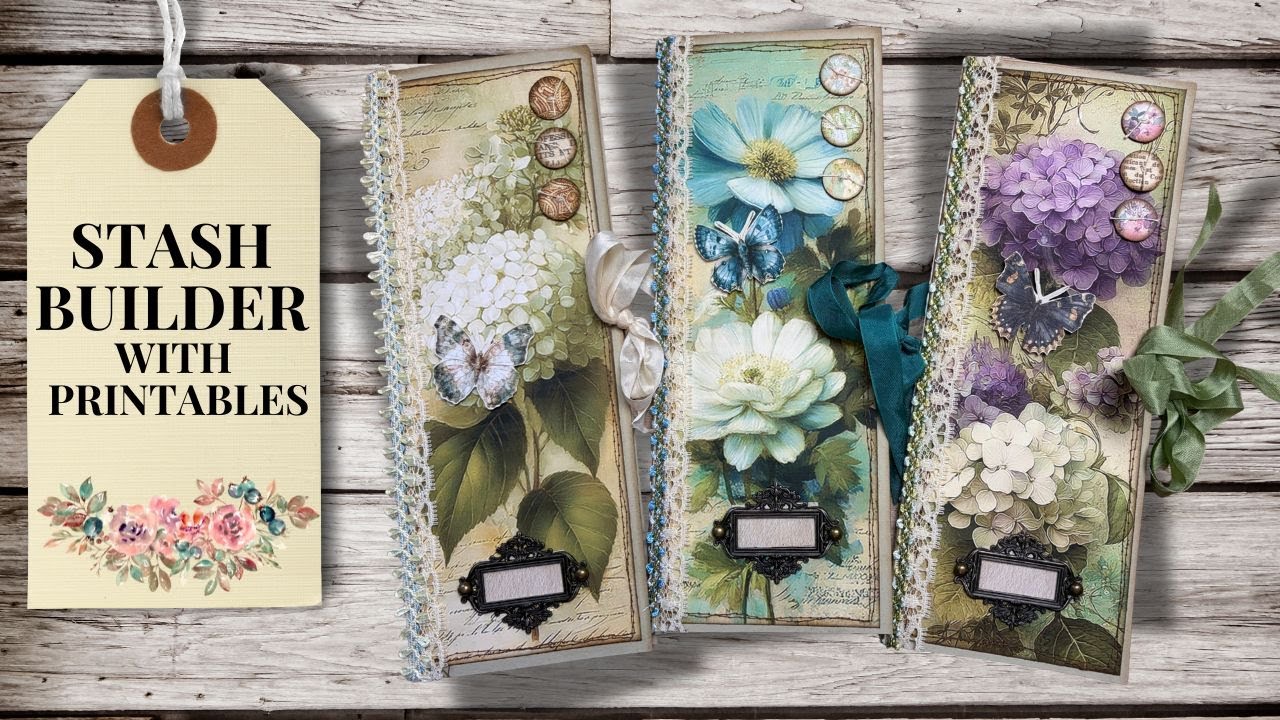 TALL SKINNY JOURNALS - Which Craft Do You Do - Vintage Flower Strips