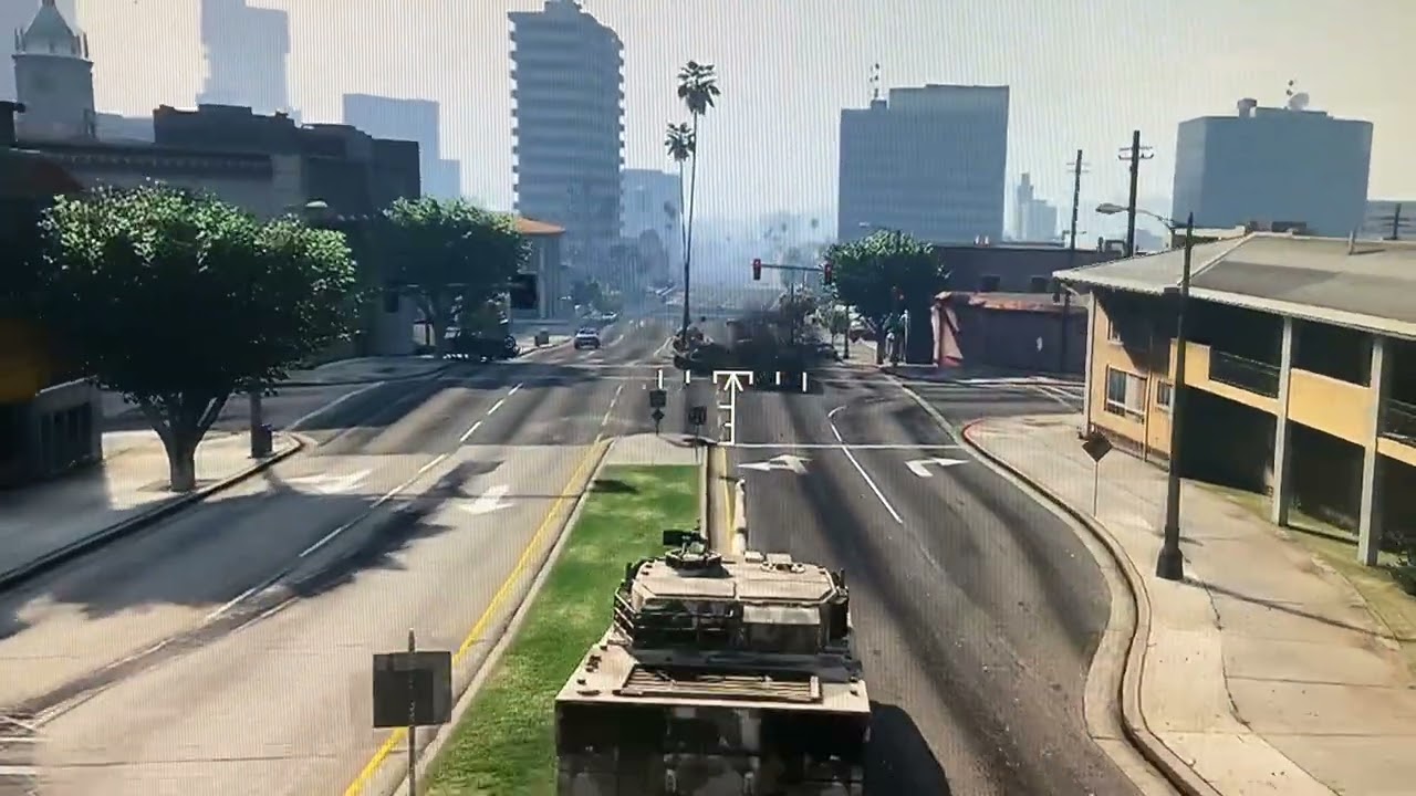 Playing GTA 5 driving a tank