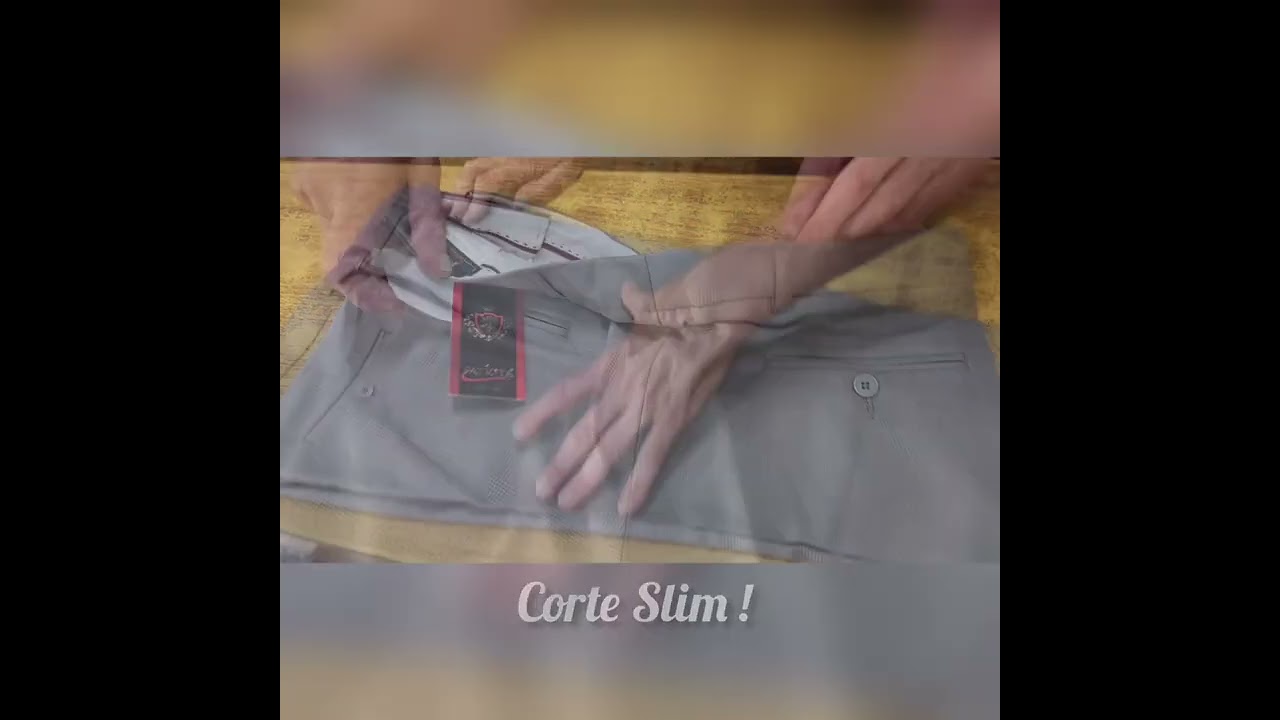Calça social masculina com ajuste lateral de cintura