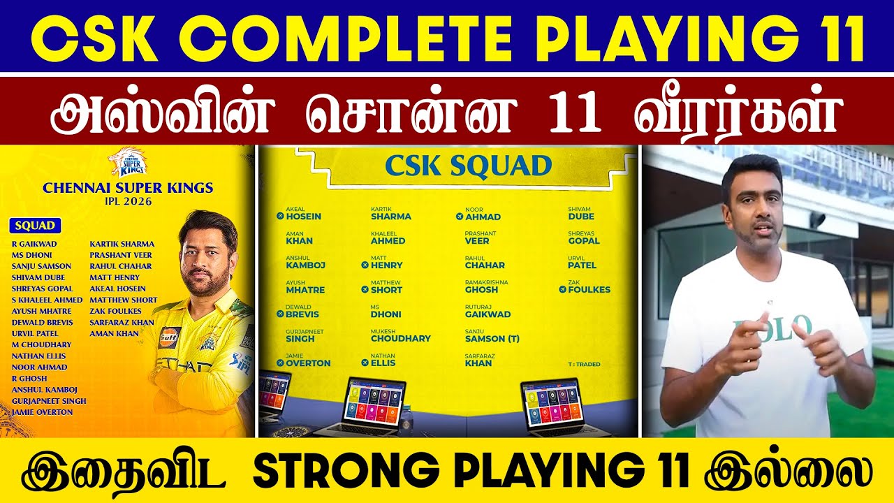 🔴LIVE : CSK Complete Playing 11😱| IPL 2026 CSK Strongest Playing 11💥| CRICTIME |