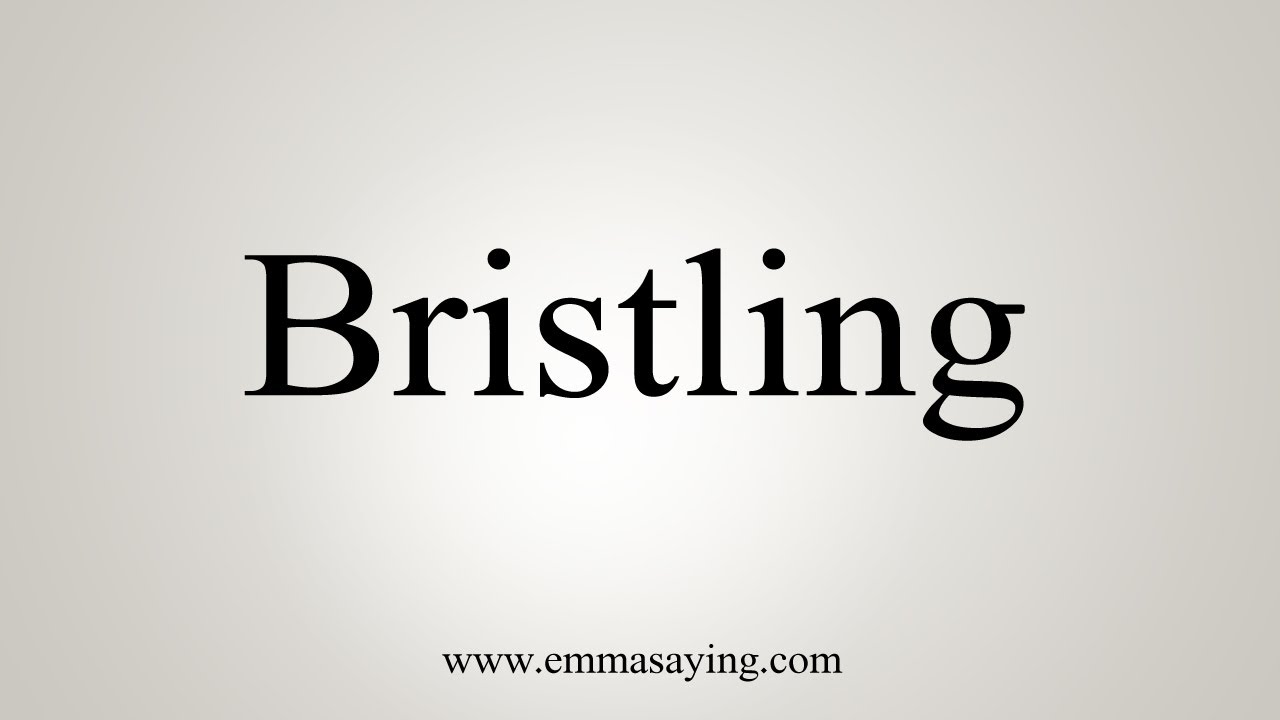 How To Say Bristling