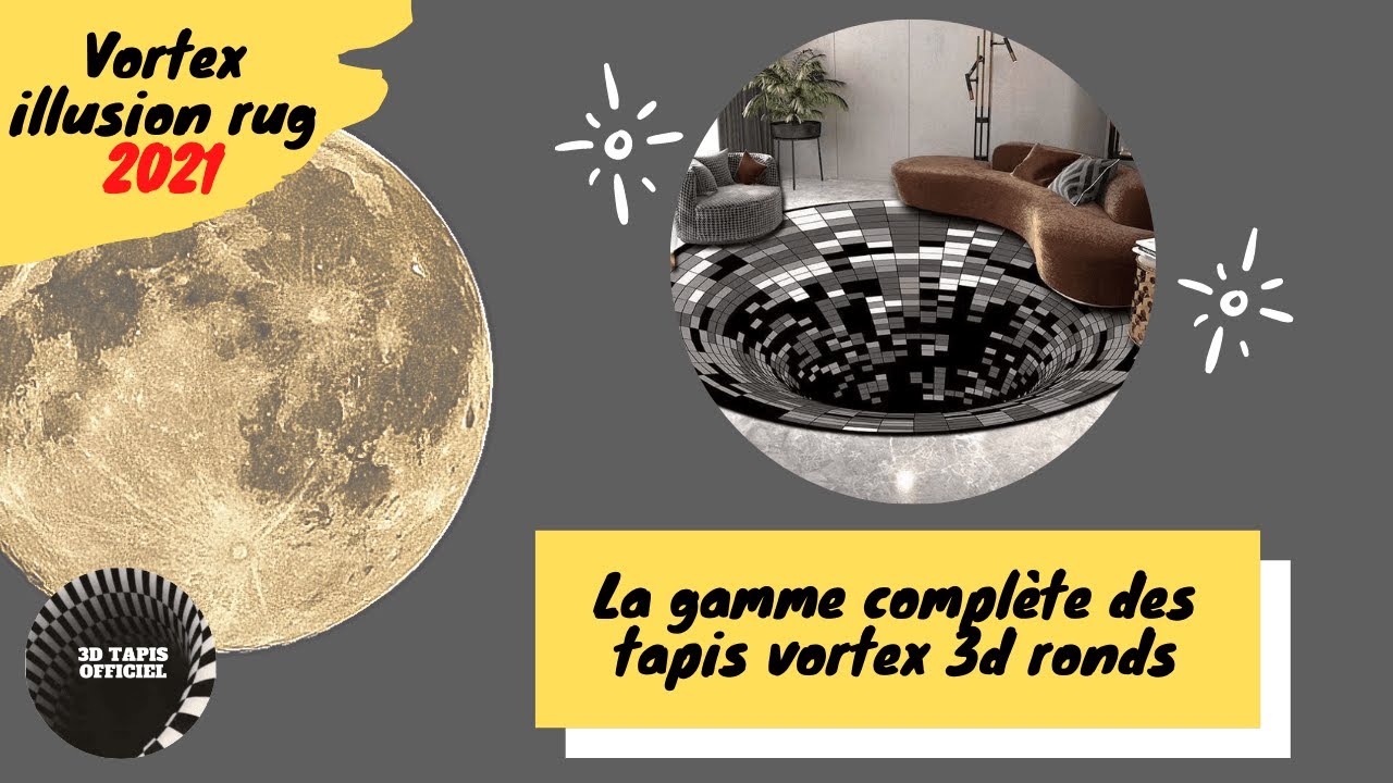 Envie d'un tapis d'illusion optique rond 😍, choisissez le style que vous voulez en vortex illusion