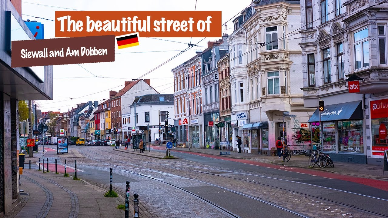 Bremen Walk through the amazing streets of Am Dobben - Am Dobben to Sielwall - 4K