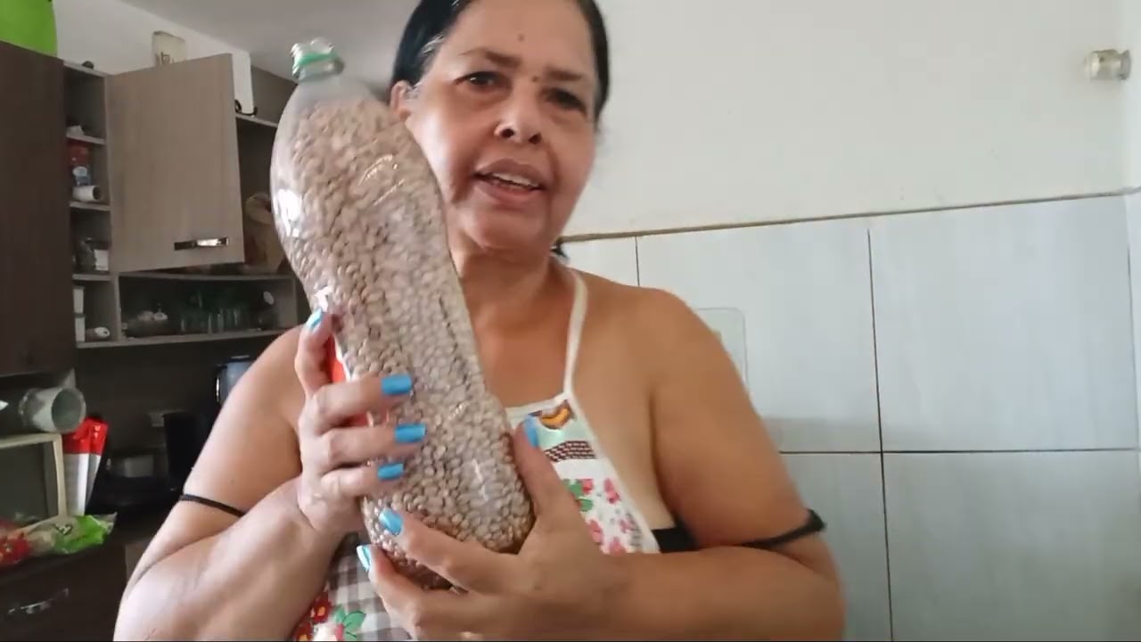 Feijão na garrafa pet 