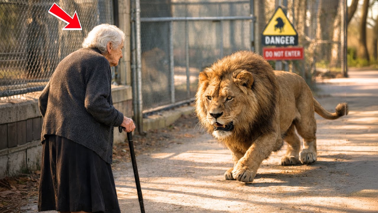 A Lion Escapes the Zoo. Everyone Fled—Only One Elderly Woman Stayed. What Happen Next Shock Everyone