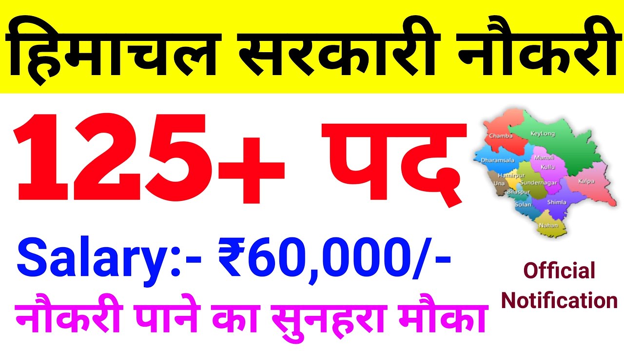 HP GOVT JOBS 2021 | 125+ Posts | HP Latest Govt Job Notification 2021 | Himachal Govt Vacancy 2021