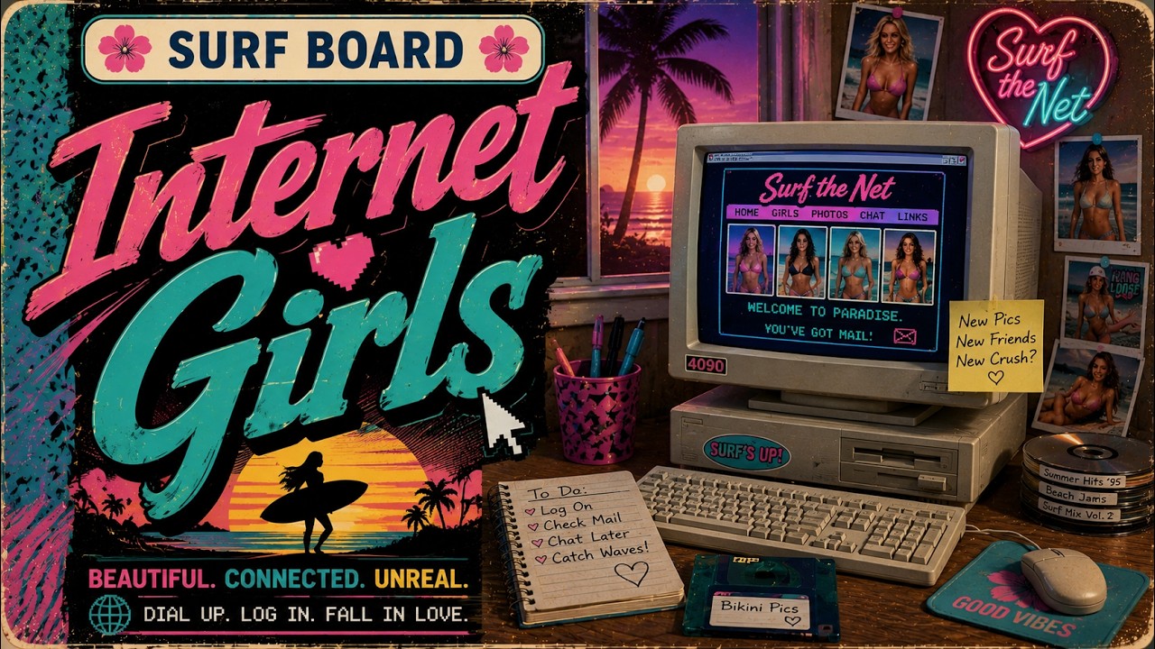Imaginary – Surf Board – Internet Girls | Fun Retro Surf Pop Harmony Vibes(89 characters)