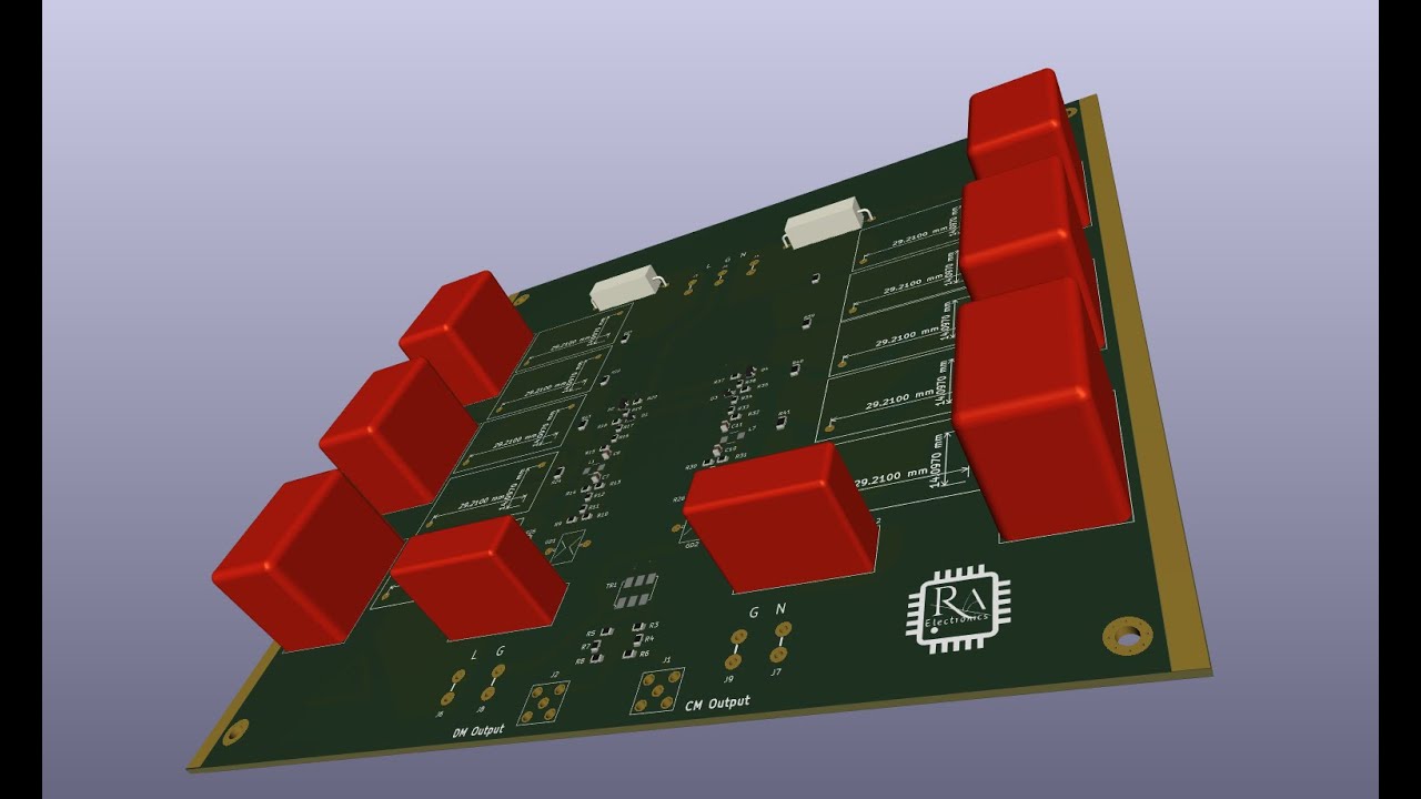 KiCAD PCB design of Line Impedance Stabilization Network (LISN)