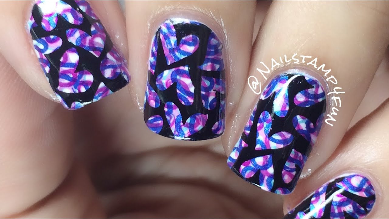 How to: Heart Nail Art Nail Stamping Pueen Hearts